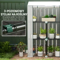 Szklarnia z półkami, rolowane drzwi, stalowa, zimowa(m-6)