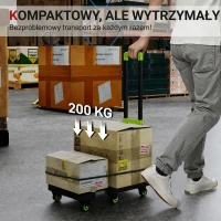 Składany wózek HOMCOM, metalowy, z regulowanym uchwytem, max. 200 kg, 102 cm, zielony(m-4)