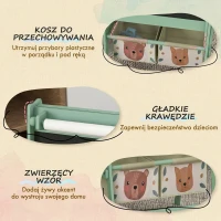 AIYAPLAY Tablica dla dzieci, 3 w 1, dwustronna easel dla dzieci, tablica do gry i nauki, Whiteboard & Tablica kredowa, z rolką papieru, 2 skrzynki na akcesoria, Design ze zwierzętami(m-5)
