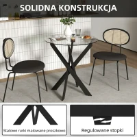 Stół okrągły do jadalni dla 4 osób, stalowe nogi, nowoczesny(m-5)