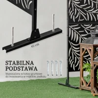 Osłona przeciwwiatrowa Outsunny, odporna na warunki atmosferyczne, stal, 122 cm x 45 cm x 198 cm, czarna(m-5)
