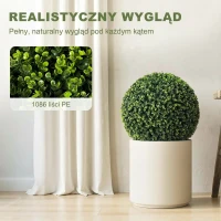 HOMCOM Zestaw 2 Kul Eukaliptusowych Ø52 cm, Odporne na UV Sztuczne Rośliny Dekoracyjne z 1086 Liśćmi do Wnętrz i Na Zewnątrz(m-4)