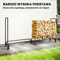 Outsunny 6.6ft Firewood Rack Outdoor with Cover, Adjustable Heavy Duty Steel Wood Storage Holder, Indoor Outdoor Log Rack for Fireplace(m-5)