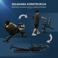HOMCOM Ławka treningowa, składana ławka z 7-stopniową regulacją oparcia, ławka fitness do 120 kg, niebieska(m-5)