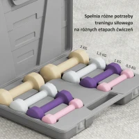 HOMCOM Zestaw hantli 4 pary 0,5kg-10kg z walizką, hantle żeliwne, hantle hexagonalne(m-7)