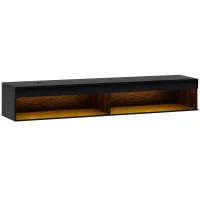 HOMCOM Mobile Contenitore Sospeso con Luci LED a 16 Colori e Telecomando, 180x40x30 cm, Nero(m-1)