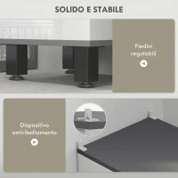 HOMCOM Mobile Colonna Bagno con 2 Armadietti con Ripiani Regolabili e Cassetto, 34x32x190 cm, Bianco(m-6)