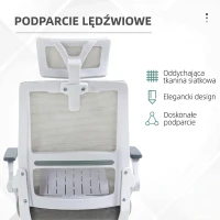 Vinsetto Ergonomiczne Krzesło Biurowe, Regulowana Podgłówka, 58 x 61 x 119 cm, Szary(m-6)
