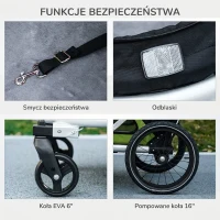 Wózek dla psa 2w1 z odblaskami, do 20 kg, średnie rasy(m-7)