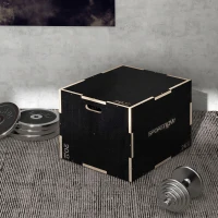 SPORTNOW Plyo-Box/Skrzynia do Skoków, wytrzymała, 76x61x51 cm, Czarna, Uchwyt 10x3,5 cm, do 120 kg(m-7)