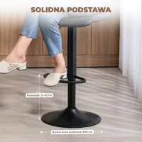 HOMCOM Zestaw 2 hokerów w stylu retro, z podnóżkiem, regulowane, 43 cm x49,5 cm x 111 cm(m-7)