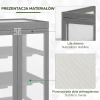 Outsunny 3 Poziomy Szklarnia Tunelowa Na Rośliny Warzywa Teł Gastronomiczny z Dwiema Drzwiami z Drewna i Poliwęglanu Odporny na Warunki Atmosferyczne Nośność do 15 kg (na półkę) 58 x 44 x 78 cm(m-4)