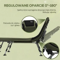 Outsunny Łóżko Polowe do Kempingu, 200 x 85 x 40-55 cm, Zielone(m-4)