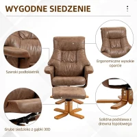 HOMCOM Fotel relaksacyjny z podnóżkiem, funkcja leżenia, TV(m-7)