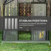Outsunny Szklarnia Poliwęglanowa, Odporna na Warunki Pogodowe, 192 x 192 x 203 cm, Czarna(m-5)
