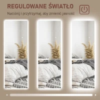 HOMCOM Lustro stojące 40 x 120 cm z LED, lustro ścienne(m-5)