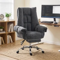 HOMCOM Ergonomische bureaustoel met voetensteun, donkergrijs(m-2)