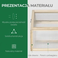 Outsunny Mini szklarnia drewniana 90 x 52 x 49,5 cm, ogrodowa.(m-4)