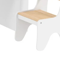 AIYAPLAY Kinder tafel- en stoelset om te leren en tekenen, kinderset met boekenkast, wit(m-11)