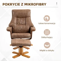 HOMCOM Fotel relaksacyjny z podnóżkiem, funkcja leżenia, TV(m-5)