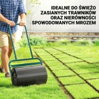 Outsunny Poręczny wał do trawnika, praktyczny wał do trawy, wał ogrodowy, elastyczny, stalowy, 58 dł. x 32,5 szer. x 113 wys. cm, ciemnozielony(m-5)