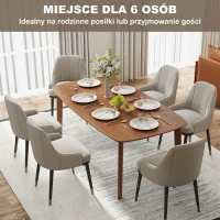 HOMCOM 150 cm Rectangular Dining Table, Rustic Kitchen Table with Solid Wood Frame and Large Tabletop for Dining Room, Living Room, Home Office, Light Brown(m-4)