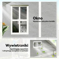 Outsunny 6 x 6ft Garden Shed, Plastic Shed with Floor, Window, Lockable Doors and Vents, Resin Tool Shed for Outdoor Patio, Grey(m-7)