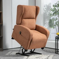 HOMCOM Poltrona Relax Alzapersona in Velluto con Schienale Reclinabile a 160° con Telecomando, Marrone Scuro(m-2)
