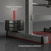 HOMCOM Ławka do ćwiczeń, 8 pozycji, składana, podstawa ze stali, wyściełana, skóra ekologiczna, 98-122Wys x 140Dł x 73Szer cm, Czarny/Szary(m-7)