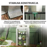 Szklarnia z półkami, rolowane drzwi, stalowa, zimowa(m-7)