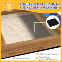 Outsunny Piaskownica z Dachem, Design Domku Zabawowego, z Zestawem Zabawek, Drewno świerkowe, 124x116x146cm, Brązowy(m-5)