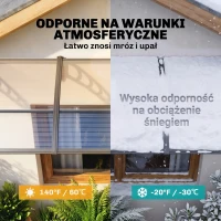 Outsunny Zadaszenie na drzwi wejściowe 90 x 295 cm, zadaszenie półokrągłe z ochroną UV, osłona na drzwi wejściowe z poliwęglanu przeciwdeszczowa na zewnątrz, Biały(m-6)