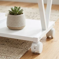 HOMCOM Supporto Stampante Mobile 2 Ripiani Sotto Scrivania con Ruote Bloccabili, Ideale per Ufficio e Casa, Bianco(m-11)