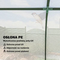 Outsunny Szklarnia z siatką PE, zimowa szklarnia foliowa ze stali, tunel foliowy 200 x 100 x 80 cm biały(m-4)