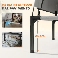 PawHut Lettino per Cani con Copertura a 3 Lati Rimovibile, in Poliestere e Acciaio, 122x92x94 cm, Grigio Chiaro e Nero(m-5)