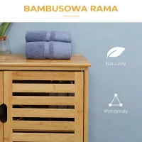 Szafka łazienkowa kleankin, 2 drzwi lamelowe, 2 półki, naturalna(m-5)