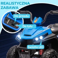 Elektro Quad dla dzieci 12V, 4-kołowe zawieszenie, muzyka(m-5)