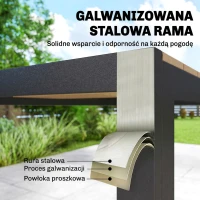 Outsunny 7-częściowy zestaw mebli ogrodowych, zestaw jadalniany z 1 stołem, 6 krzesłami, poduszkami, na taras, imitacja drewna(m-6)