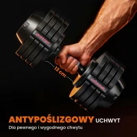 SPORTNOW Regulowana pojedyncza hantla, 6/11/16/20 kg z tacką, z antypoślizgowymi uchwytami, czarna(m-6)