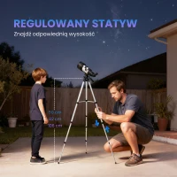 Teleskop Outsunny, Obiektyw 70 mm, Teleskop Szukający 5 x 24, Regulowany Statyw, Srebrny(m-7)