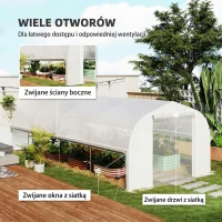 Szklarnia 6x3x2 m, folia, 8 okien, UV, drzwi(m-4)