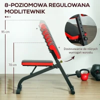 Wielofunkcyjna ławka do ćwiczeń, regulowana, składana, czarna(m-6)