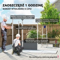 Outsunny 2,4 x 1,3 m Domek Ogrodowy, Szopa z Plastiku z Podłogą, Okno, Zamknięte Drzwi, dla Ogrodu, Tarasu, Szary(m-4)