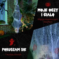 HOMCOM Mumia na Halloween 170 cm, Wiszące Szkieleto z Świecącymi Oczami, Dźwięki Horroru, Dekoracja Drzwi z Siecią Pająka w Naturalnej Wielkości do Użycia Wewnątrz i Na Zewnątrz(m-5)