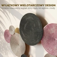 HOMCOM Dekoracja ścienna w geometrycznym stylu z unikalnym wielotarczowym designem(m-4)