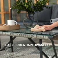 Zestaw mebli ogrodowych z polirattanu, sofa 2-osobowa, stół(m-7)