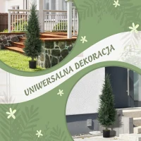 HOMCOM Sztuczna Cyprysowa Roślina 120 cm z Mchem, Odporna na UV Plastikowa Roślina w Doniczce, Dekoracyjny Sztuczny Drzewko do Salonów, Sypialni, Biur, Ogrodów, Prezent(m-6)