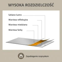 HOMCOM Asymetryczne Lustro Ścienne, 70 x 50 cm, z Ramą Drewnianą, Obróbka Antyoksydacyjna, Dekoracyjne do Łazienki, Salonu, Korytarza, Sypialni, Naturalne(m-6)