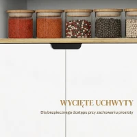 Wózek kuchenny z szafką, regulowane półki, Biały(m-7)