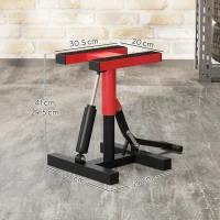 HOMCOM Cavalletto Alzamoto in Acciaio Capacità 150kg, Altezza Regolabile e Piano Antiscivolo, Rosso(m-3)